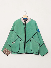 The Ladhiya Quilted Patchwork Kantha Jacket