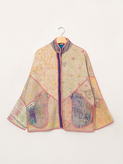 The Ladhiya Quilted Patchwork Kantha Jacket
