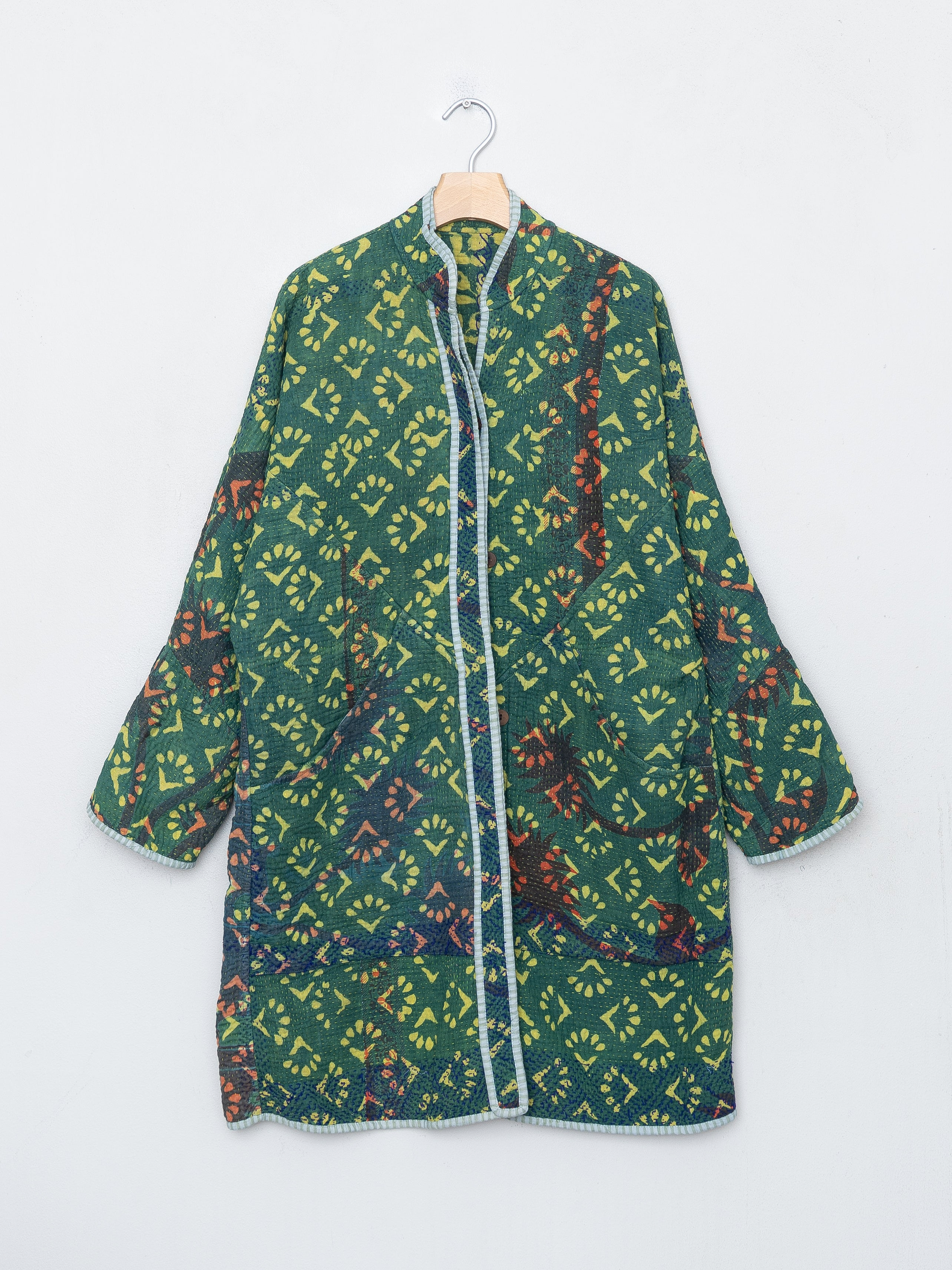 The Sai Quilted Indigo Kantha Coat