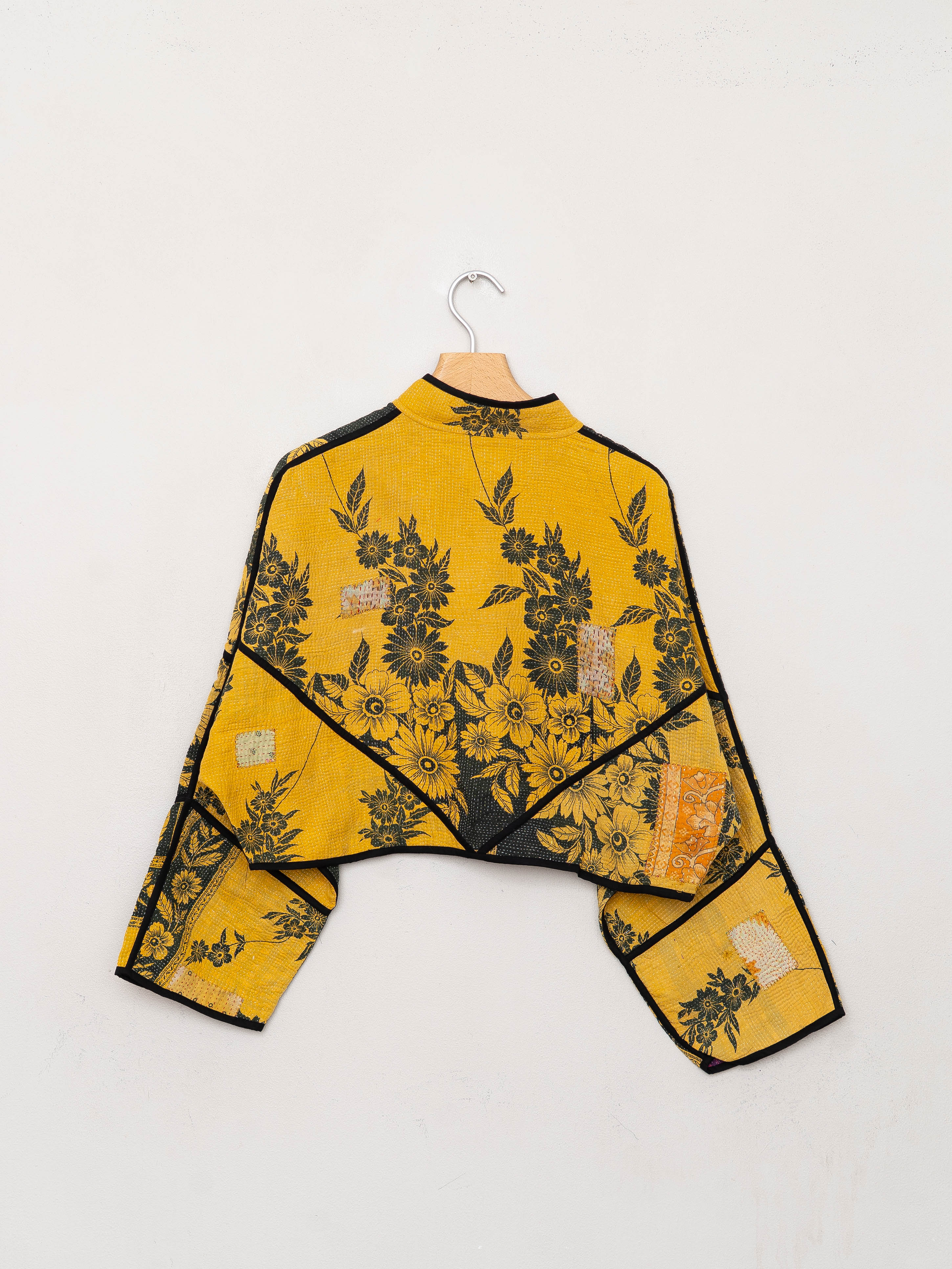 The Kaira Cropped Suzani Quilted Kantha Jacket