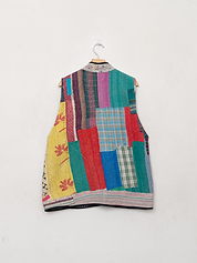 The Ladhiya Quilted Patchwork Kantha Vest
