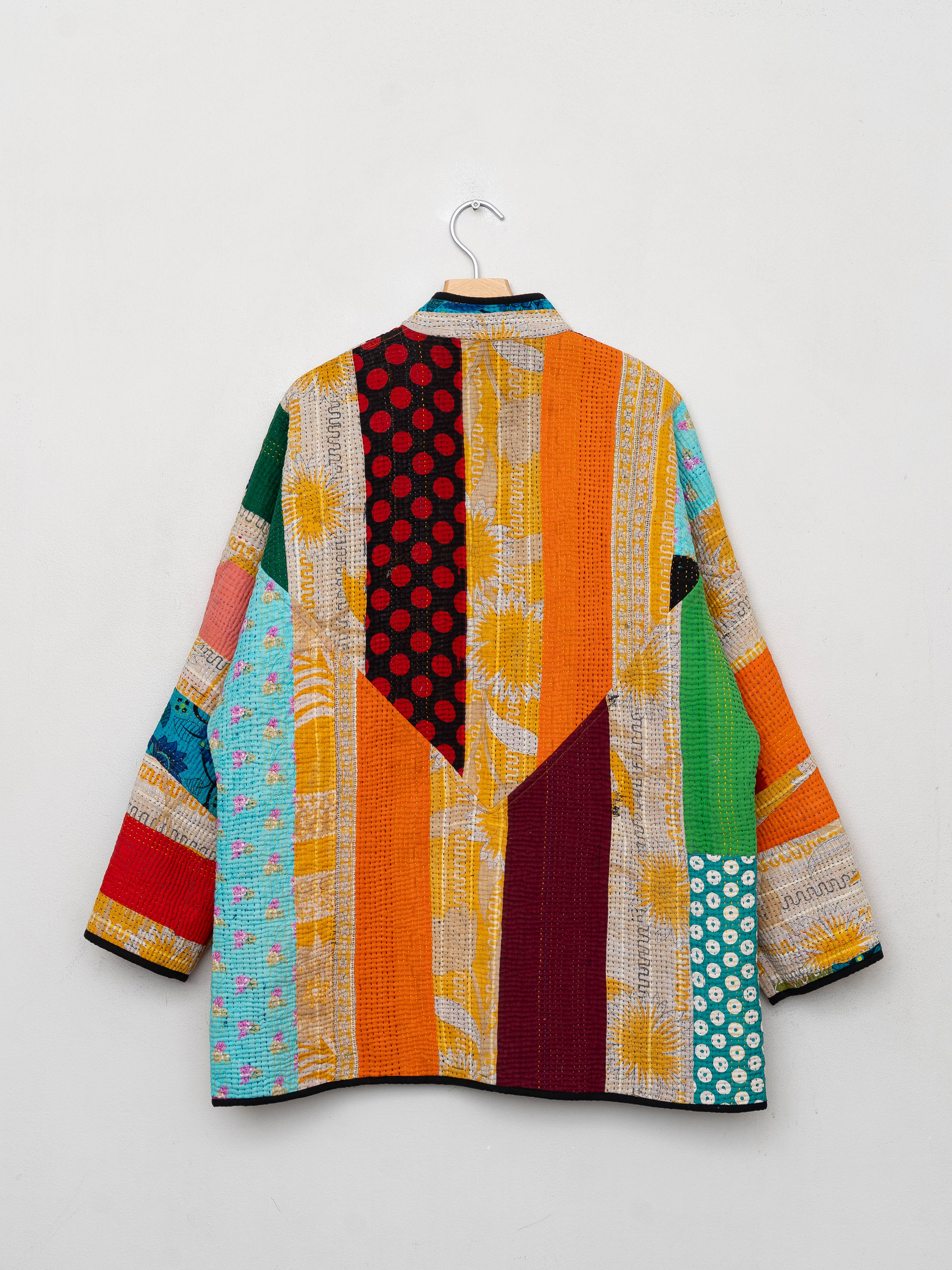 The Narmada Quilted Patchwork Kantha Jacket