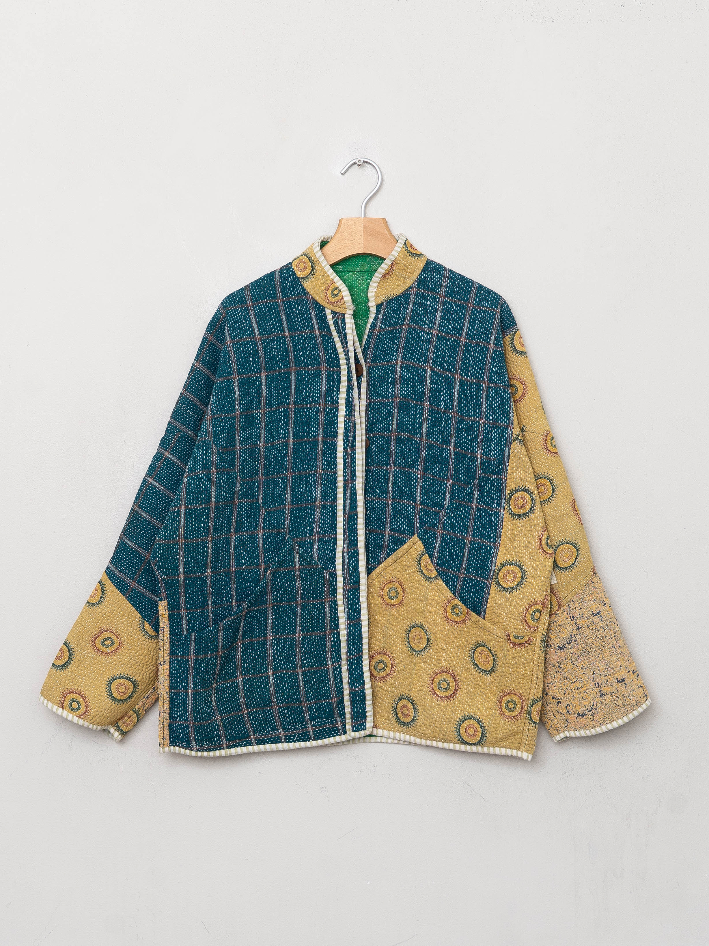 The Ladhiya Quilted Patchwork Kantha Jacket