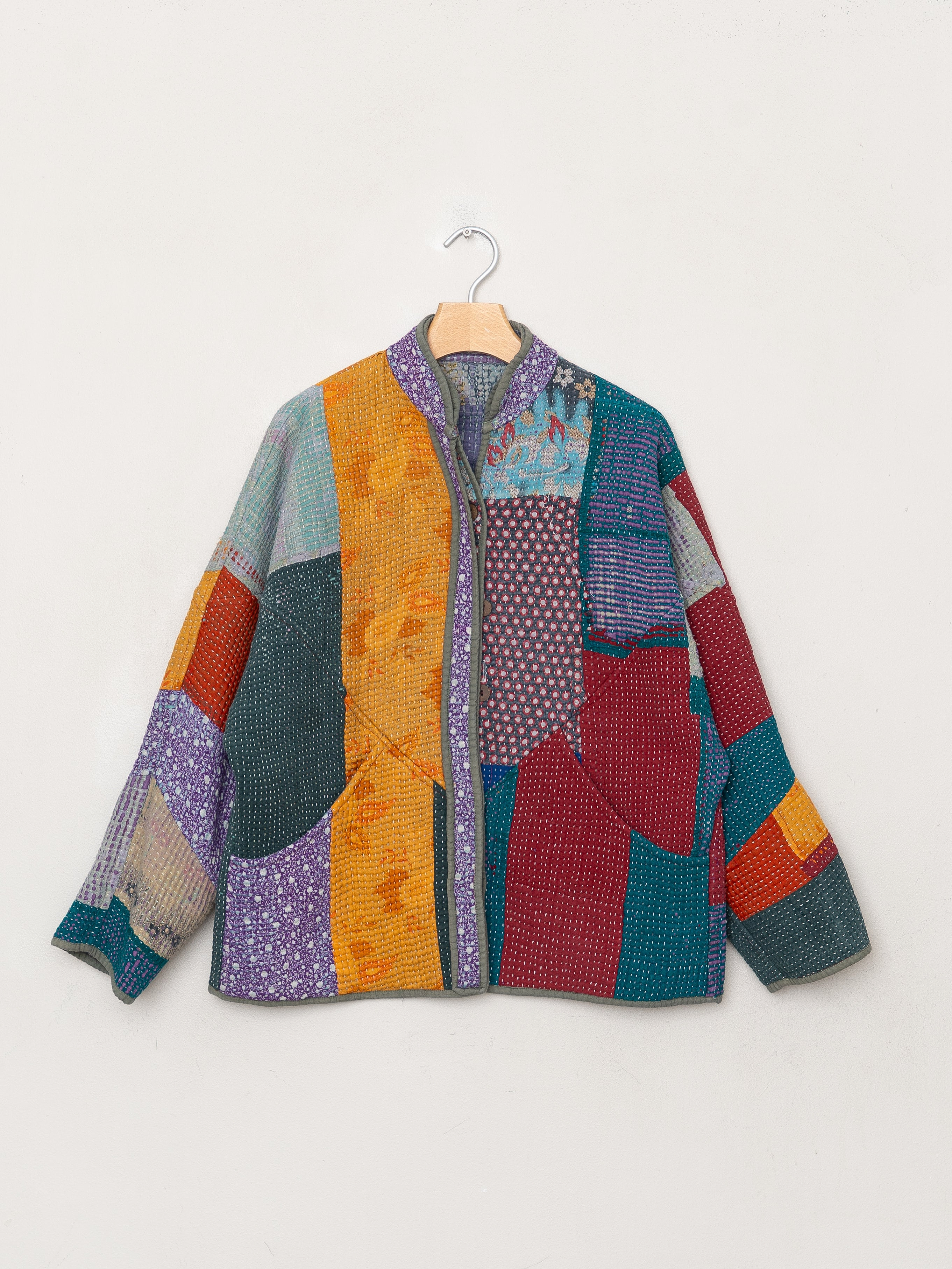 The Ladhiya Quilted Patchwork Kantha Jacket