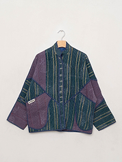 The Ladhiya Quilted Indigo Kantha Jacket