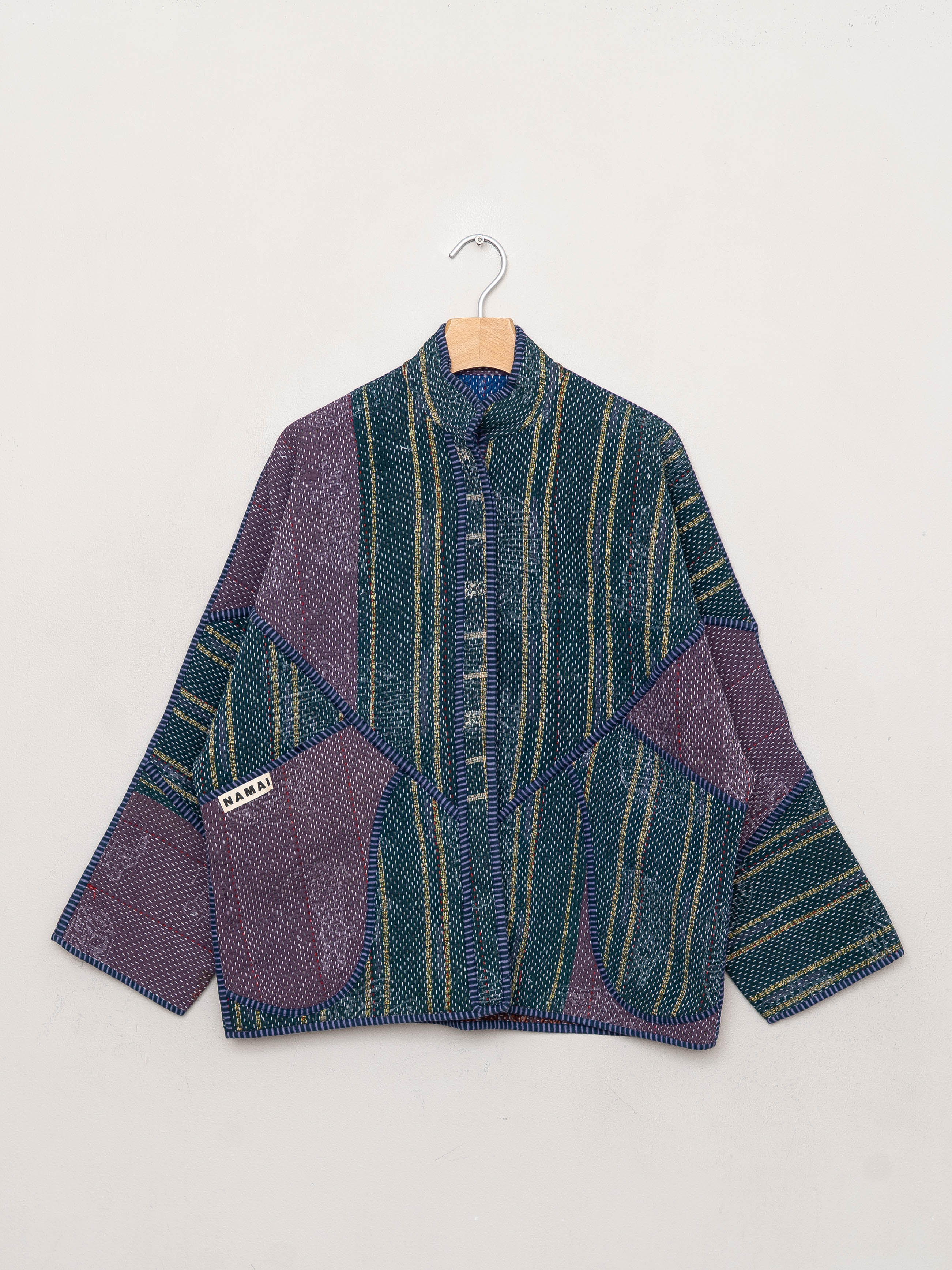 The Ladhiya Quilted Indigo Kantha Jacket