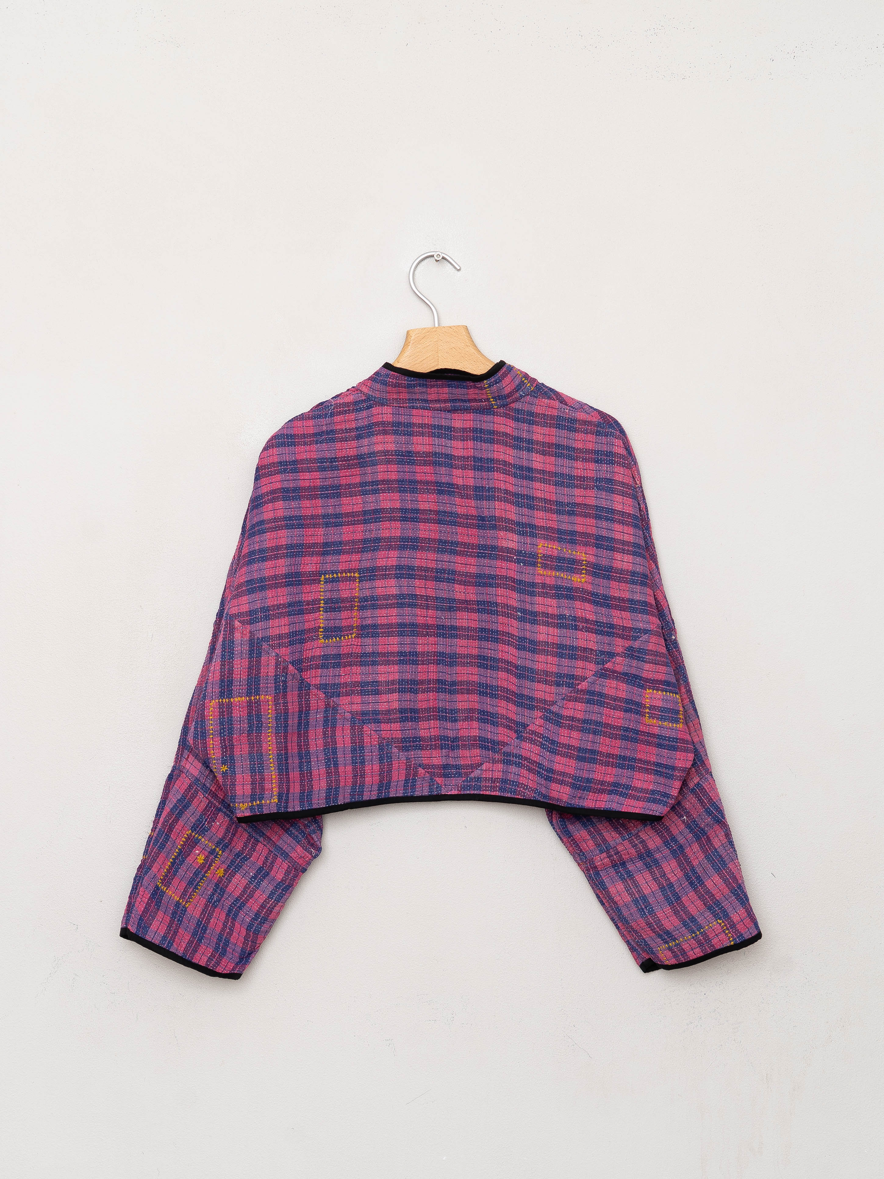 The Kaira Cropped Suzani Quilted Kantha Jacket