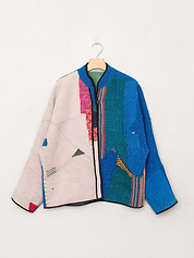 The Ladhiya Quilted Patchwork Kantha Jacket