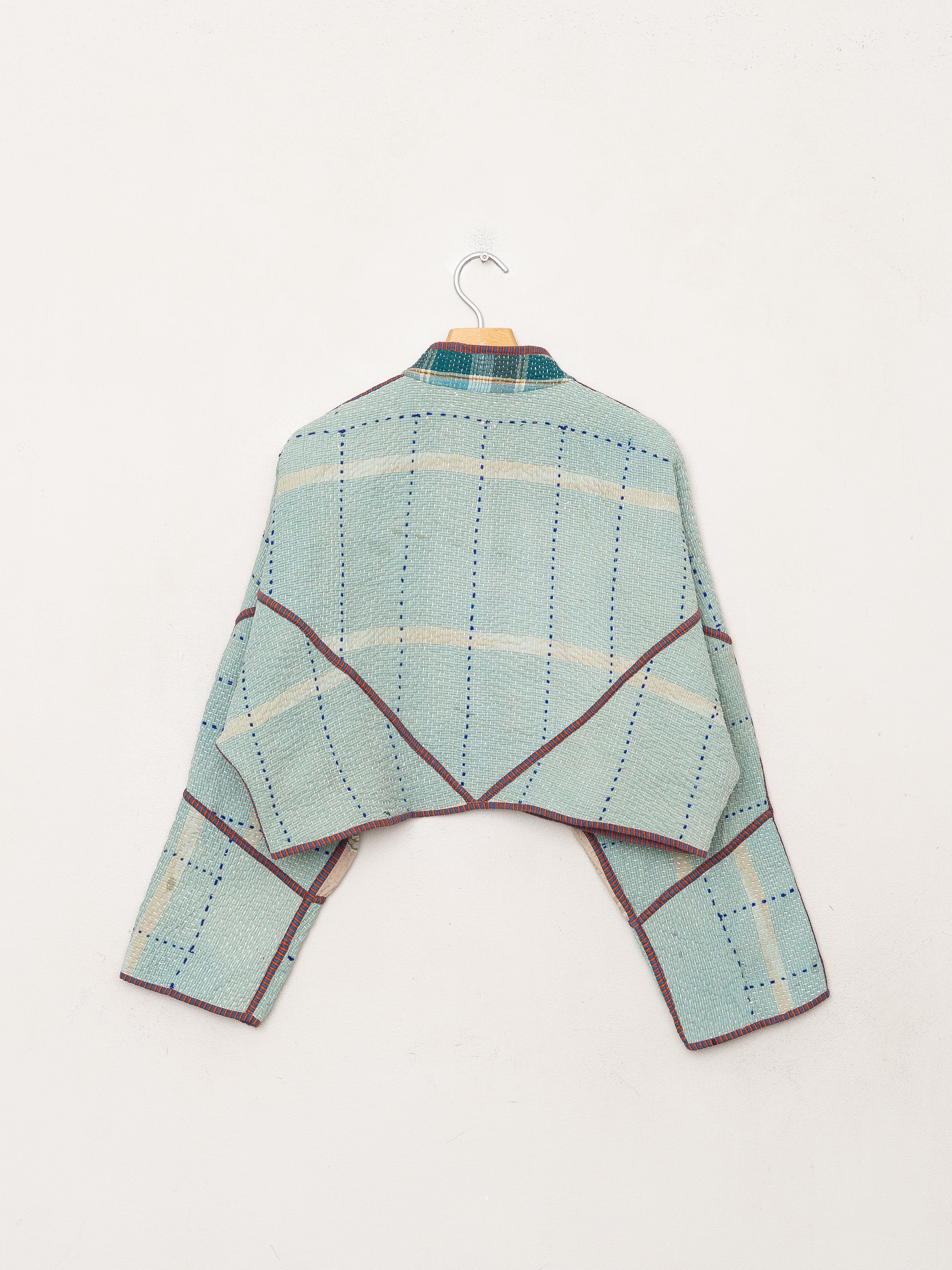 The Kaira Cropped Quilted Patchwork Kantha Jacket