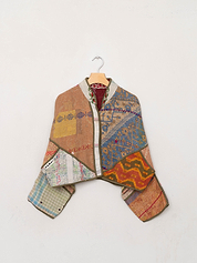 The Kaira Cropped Suzani Quilted Kantha Jacket