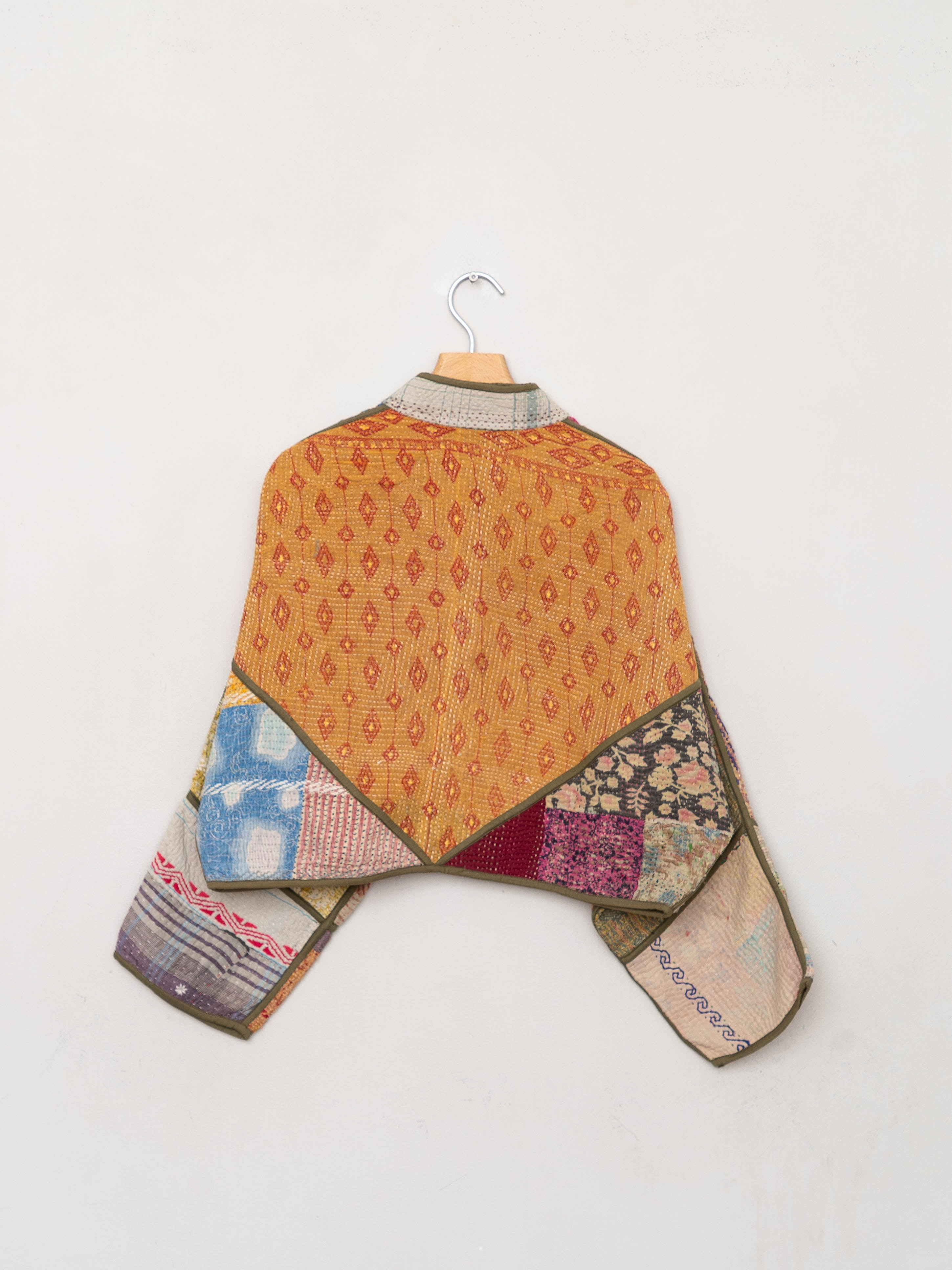 The Kaira Cropped Suzani Quilted Kantha Jacket
