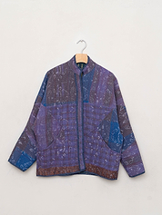 The Ladhiya Quilted Indigo Kantha Jacket
