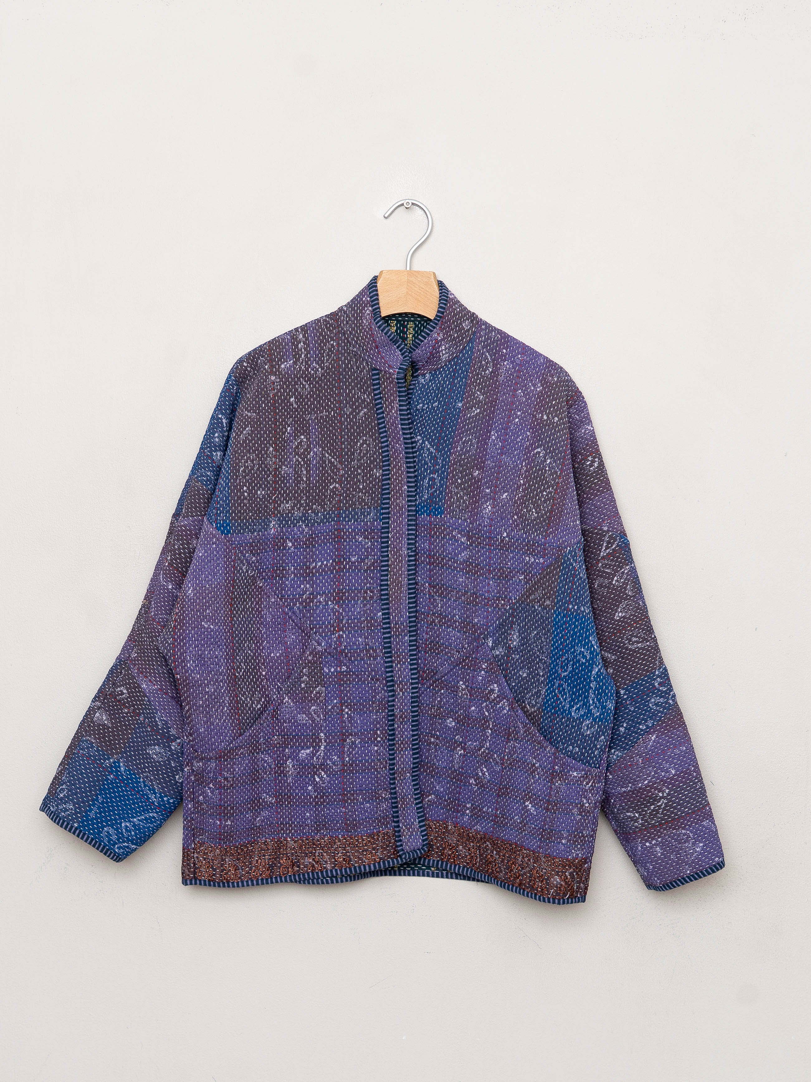 The Ladhiya Quilted Indigo Kantha Jacket