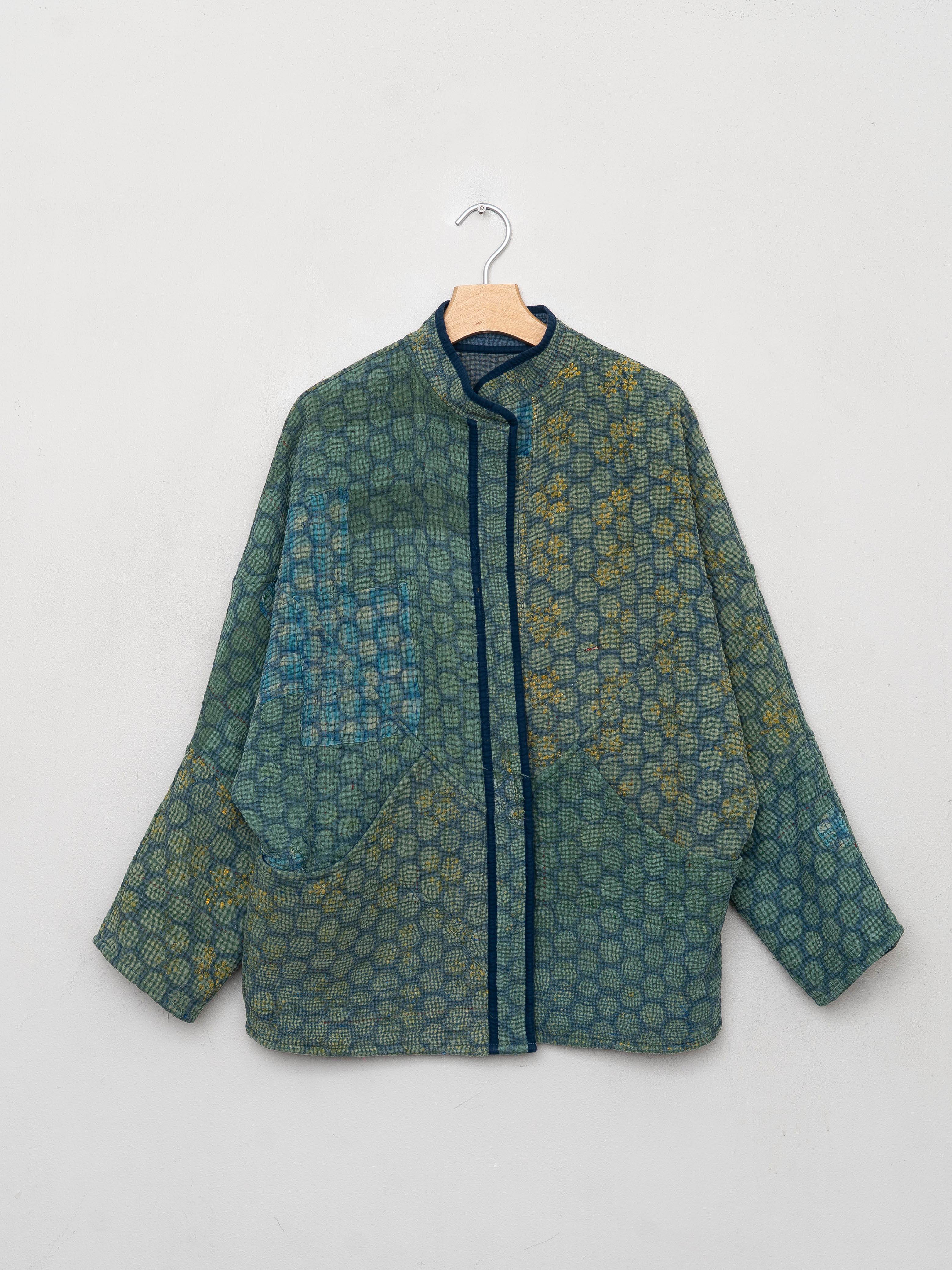 The Ishani Quilted Patchwork Kantha Jacket