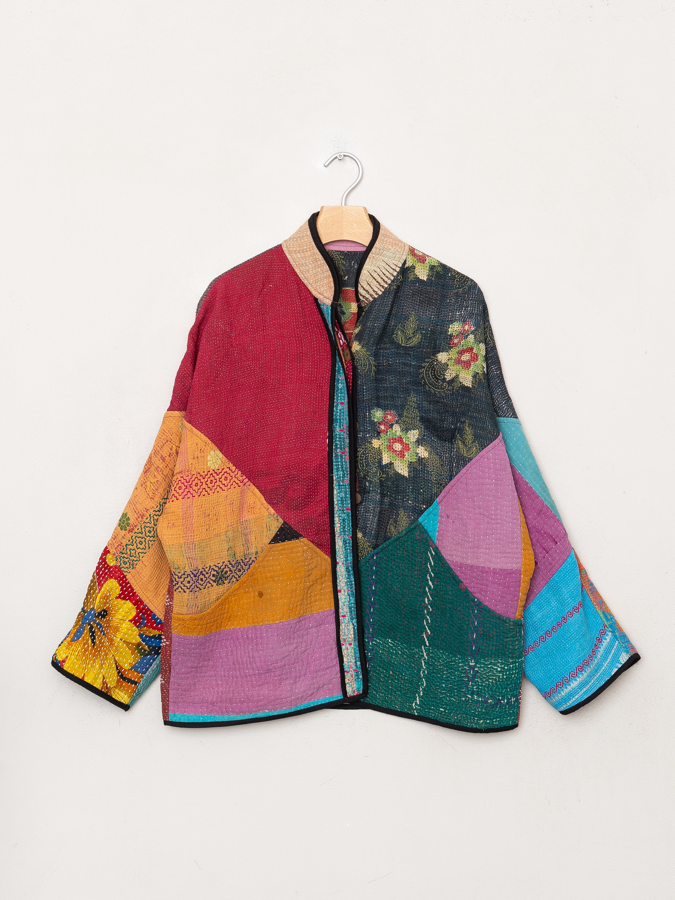 The Ladhiya Quilted Patchwork Kantha Jacket