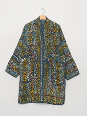 The Sai Quilted Indigo Kantha Coat