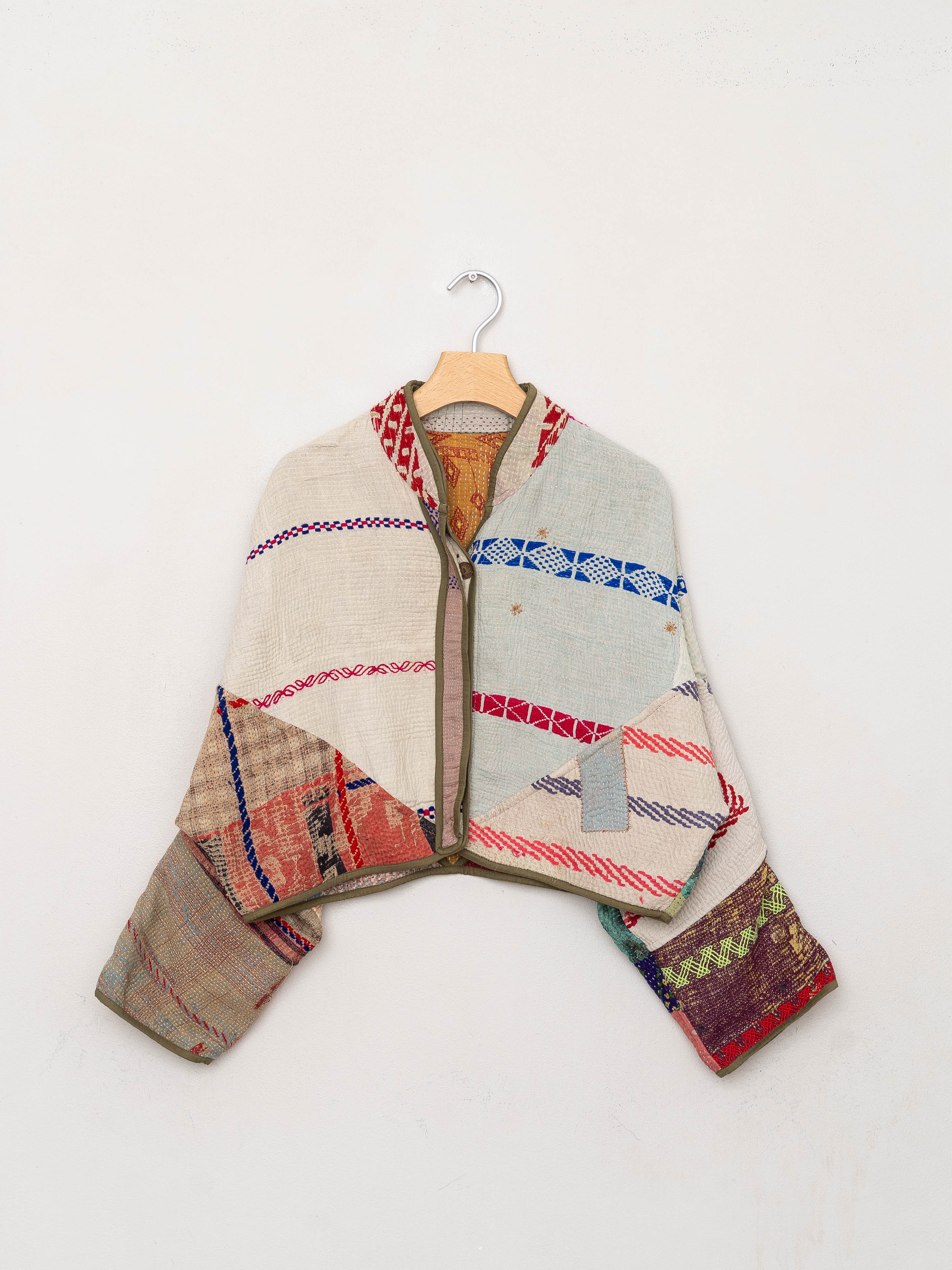 The Kaira Cropped Suzani Quilted Kantha Jacket