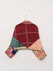 The Kaira Cropped Suzani Quilted Kantha Jacket
