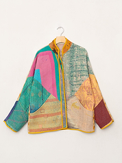 The Ladhiya Quilted Patchwork Kantha Jacket