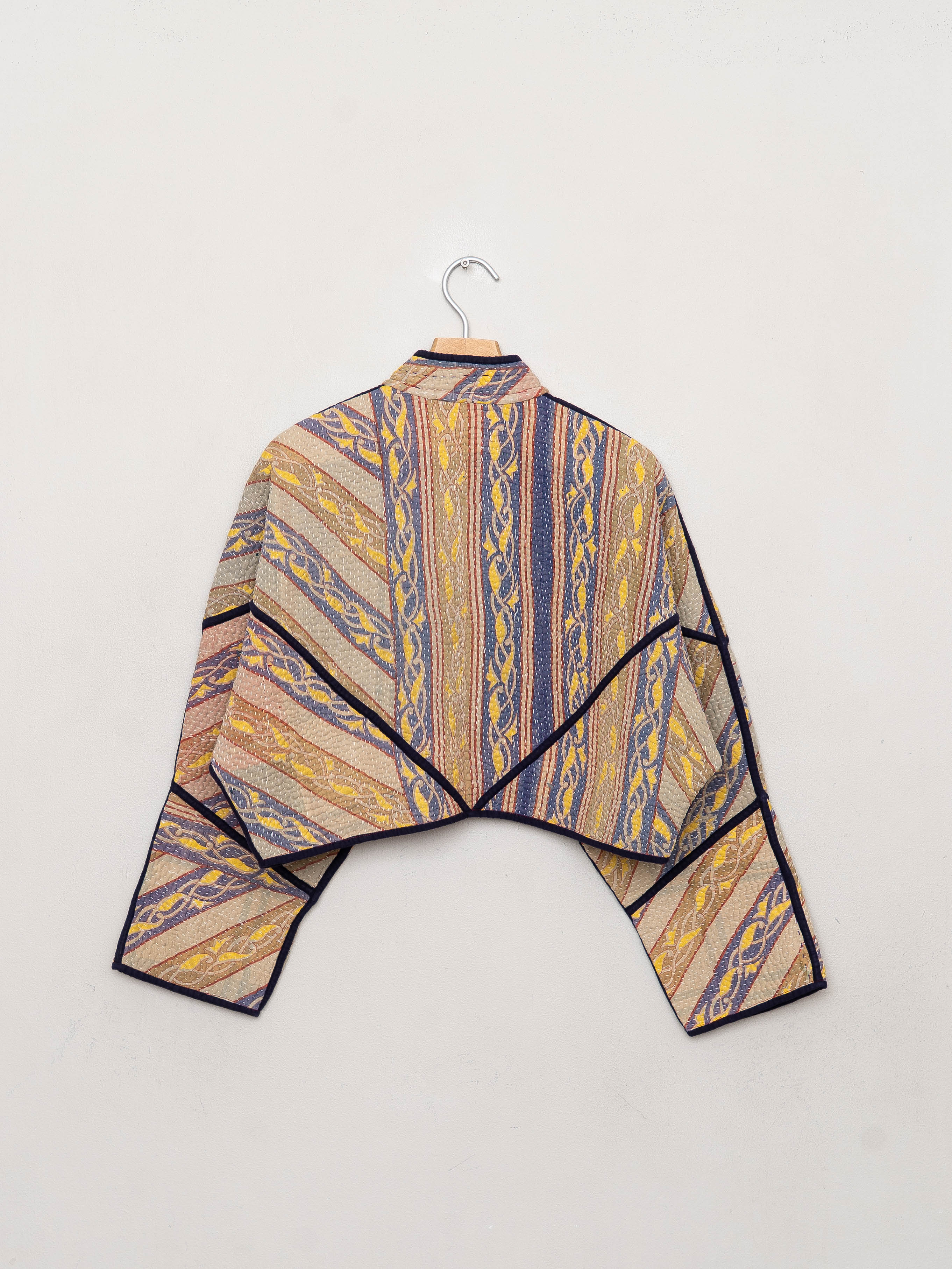The Kaira Cropped Quilted Patchwork Kantha Jacket