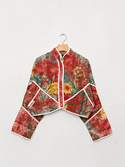 The Kaira Cropped Suzani Quilted Kantha Jacket
