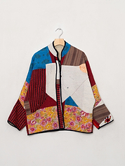 The Ladhiya Quilted Patchwork Kantha Jacket