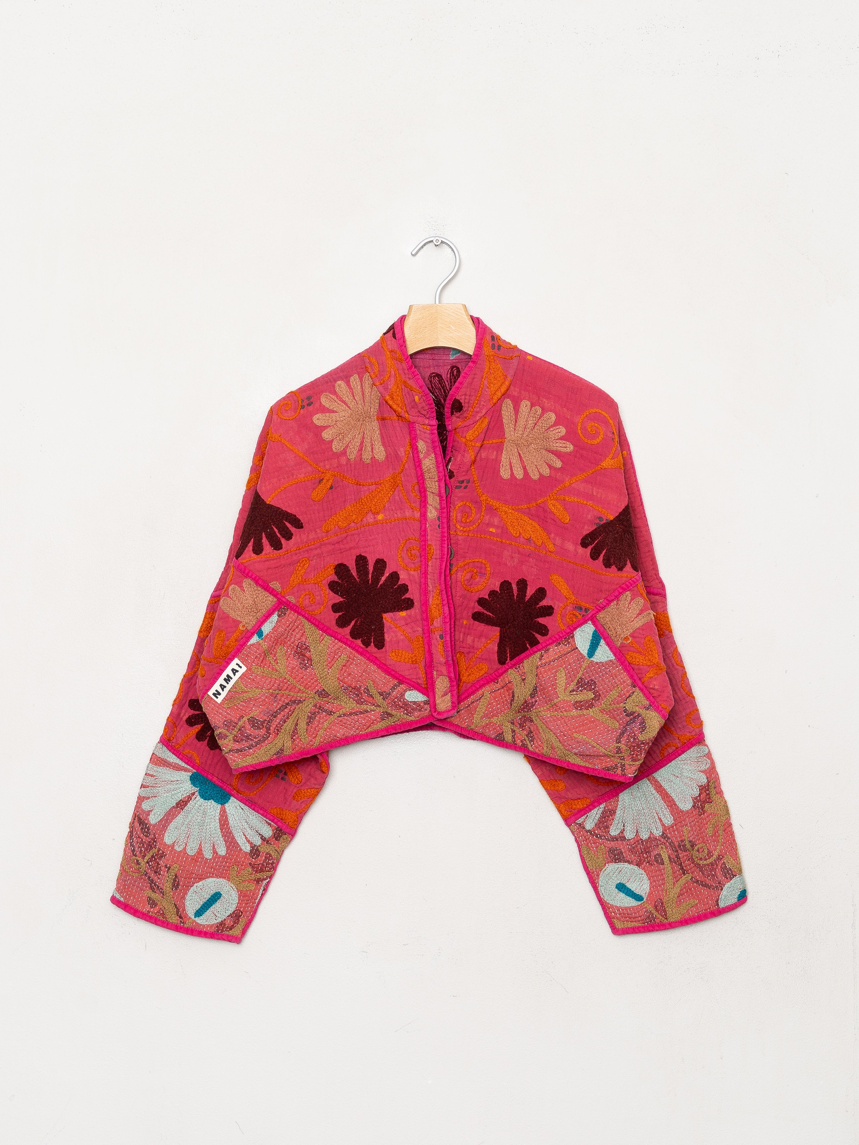 The Kaira Cropped Suzani Quilted Kantha Jacket
