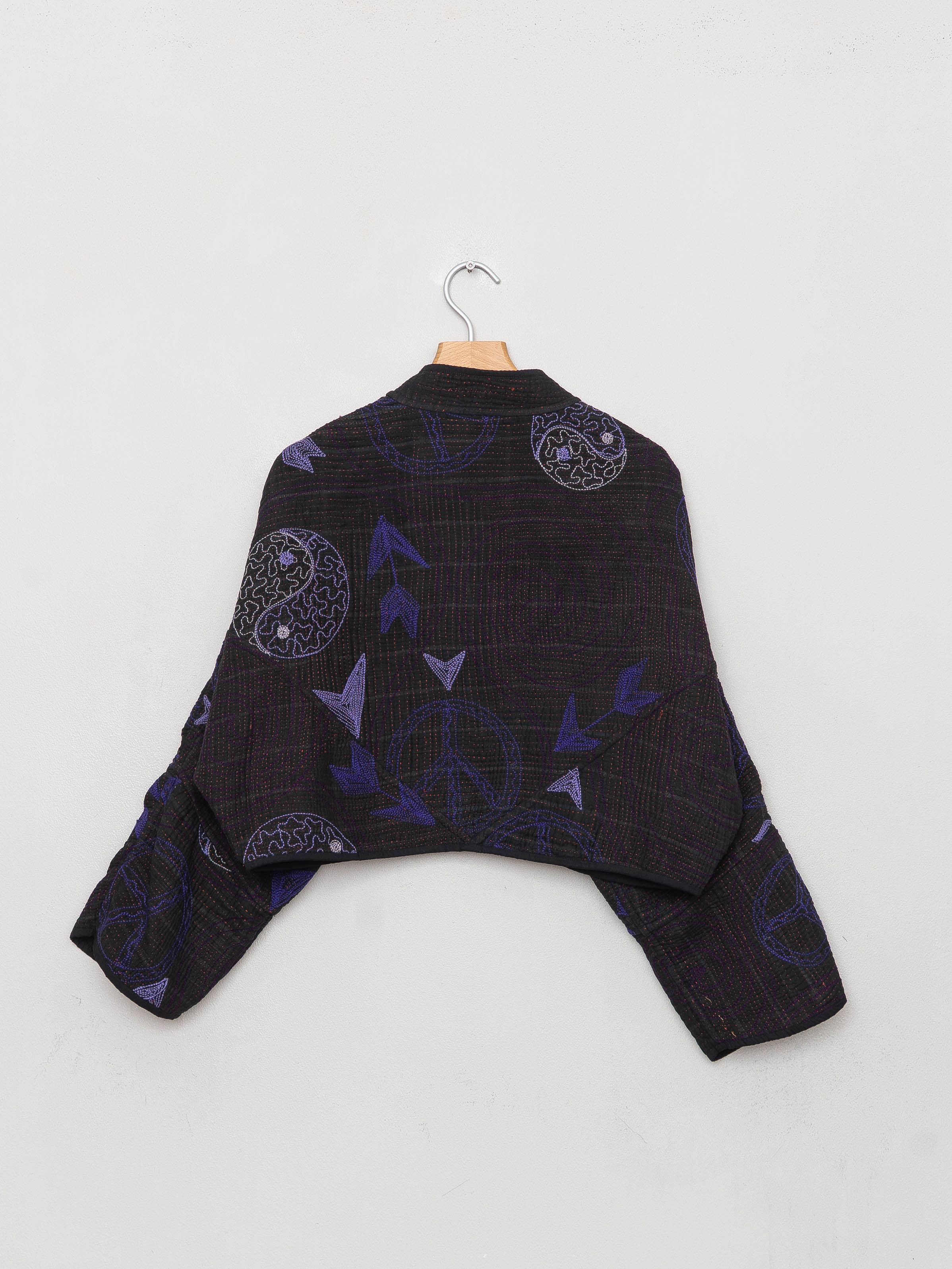 The Kaira Cropped Suzani Quilted Kantha Jacket