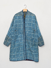 The Sai Quilted Indigo Kantha Coat