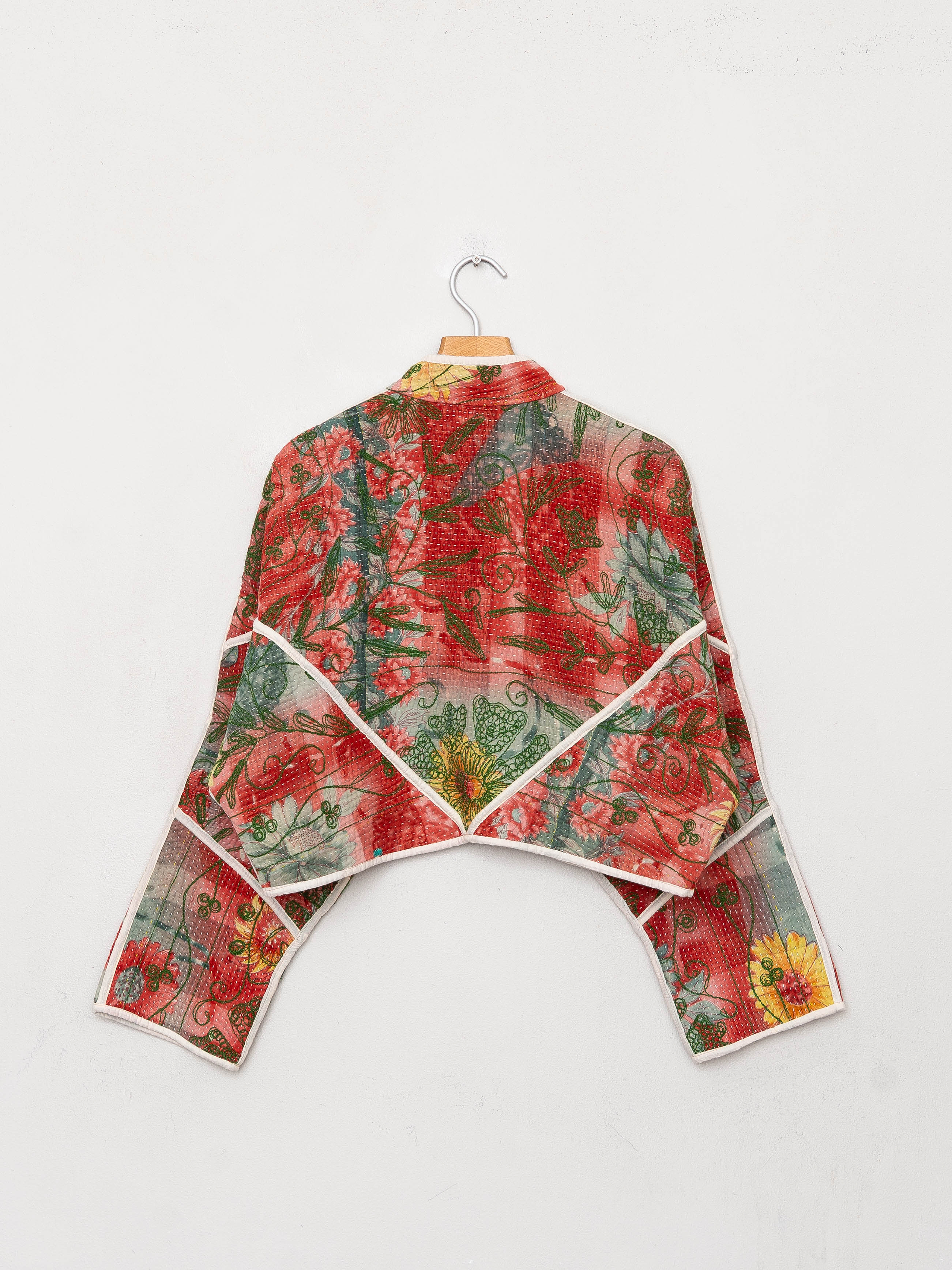 The Kaira Cropped Suzani Quilted Kantha Jacket