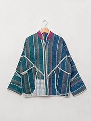The Ladhiya Quilted Patchwork Kantha Jacket