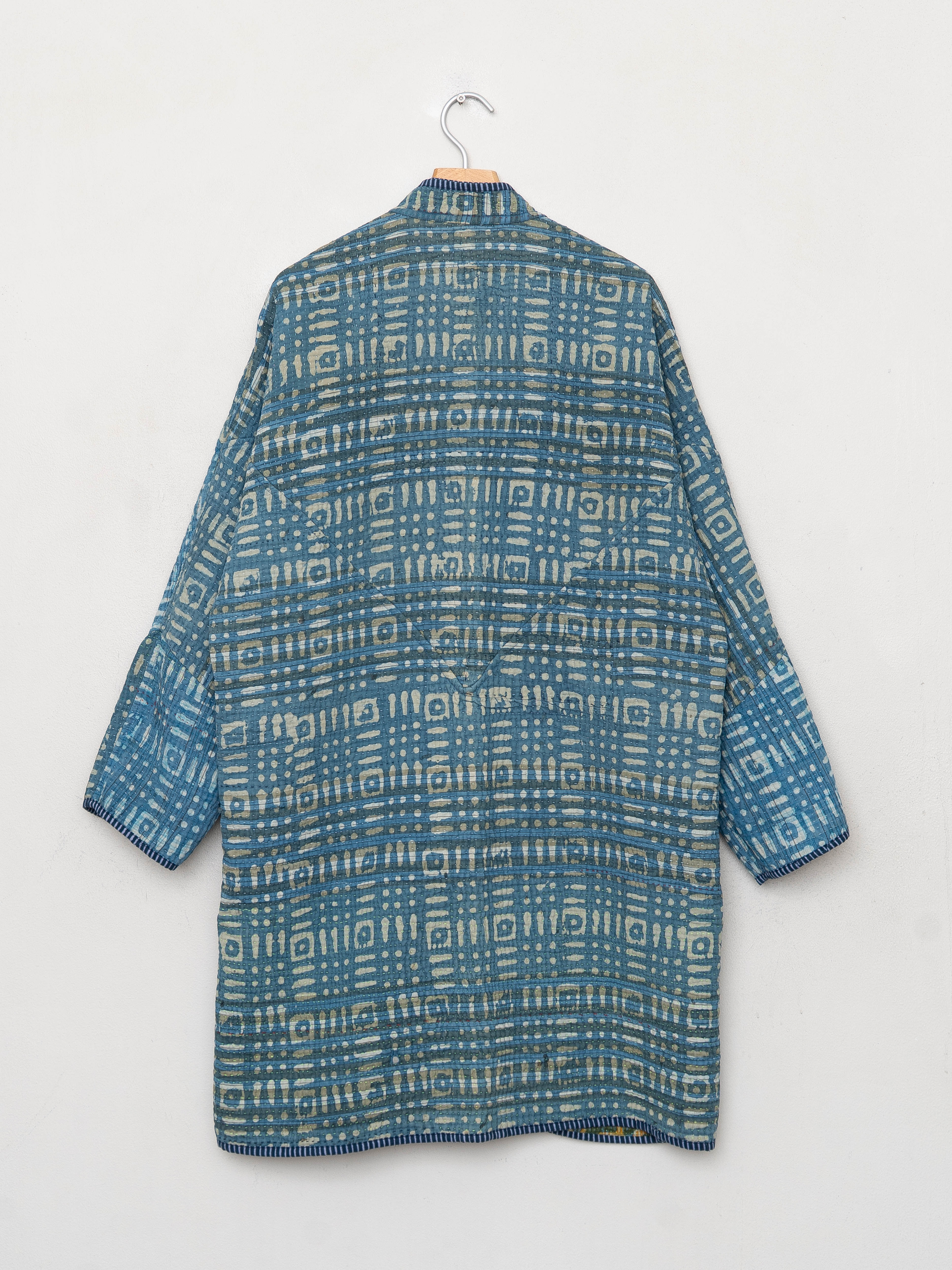 The Sai Quilted Indigo Kantha Coat
