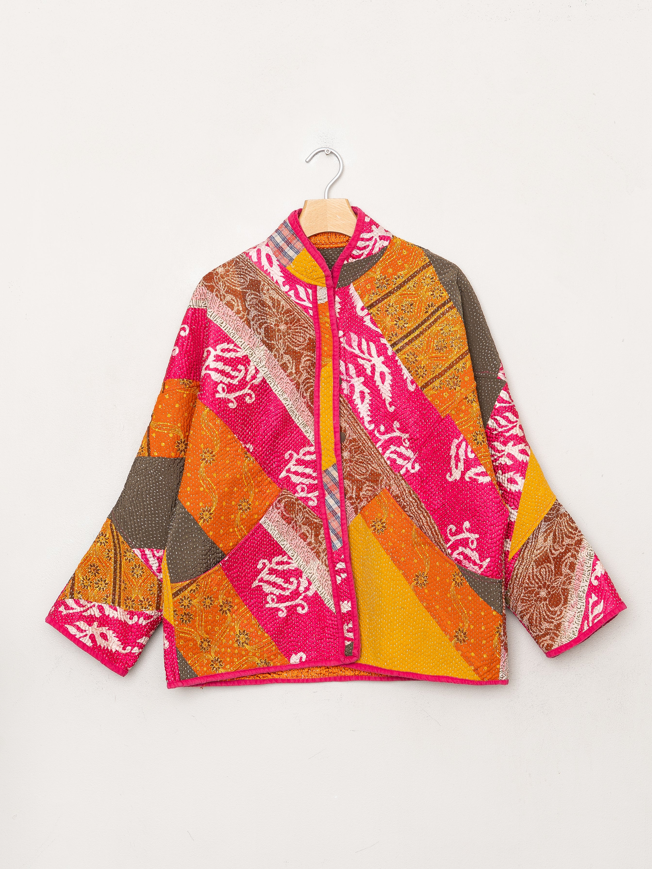 The Ladhiya Quilted Patchwork Kantha Jacket