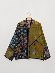 The Ladhiya Quilted Suzani Kantha Jacket