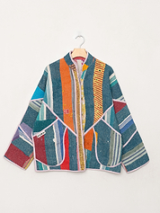The Ladhiya Quilted Patchwork Kantha Jacket