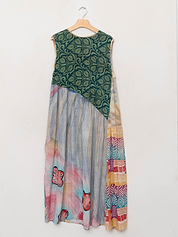 The Anan Long Dress  - Medium / Large - Upcycled Silk