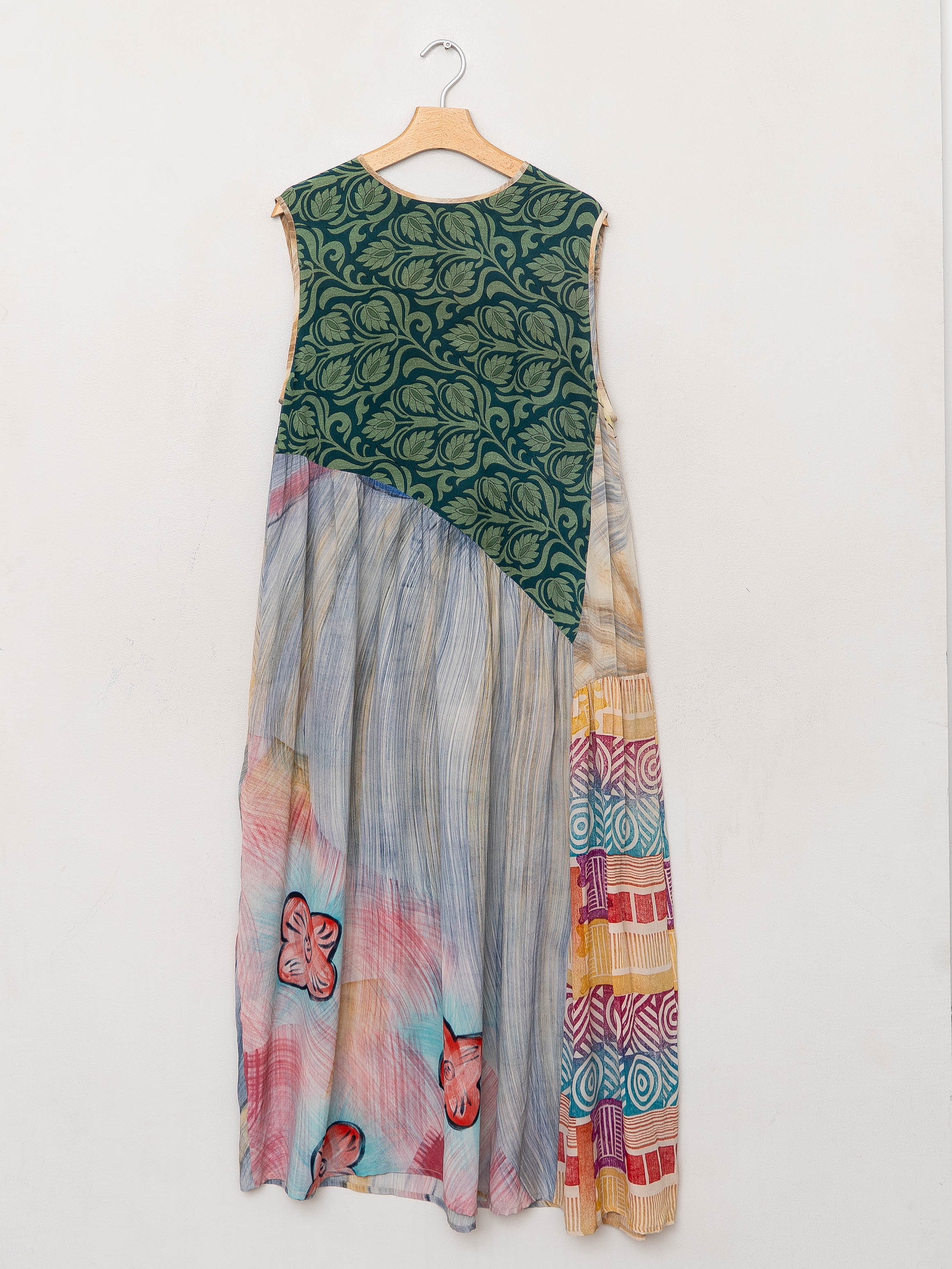 The Anan Long Dress  - Medium / Large - Upcycled Silk