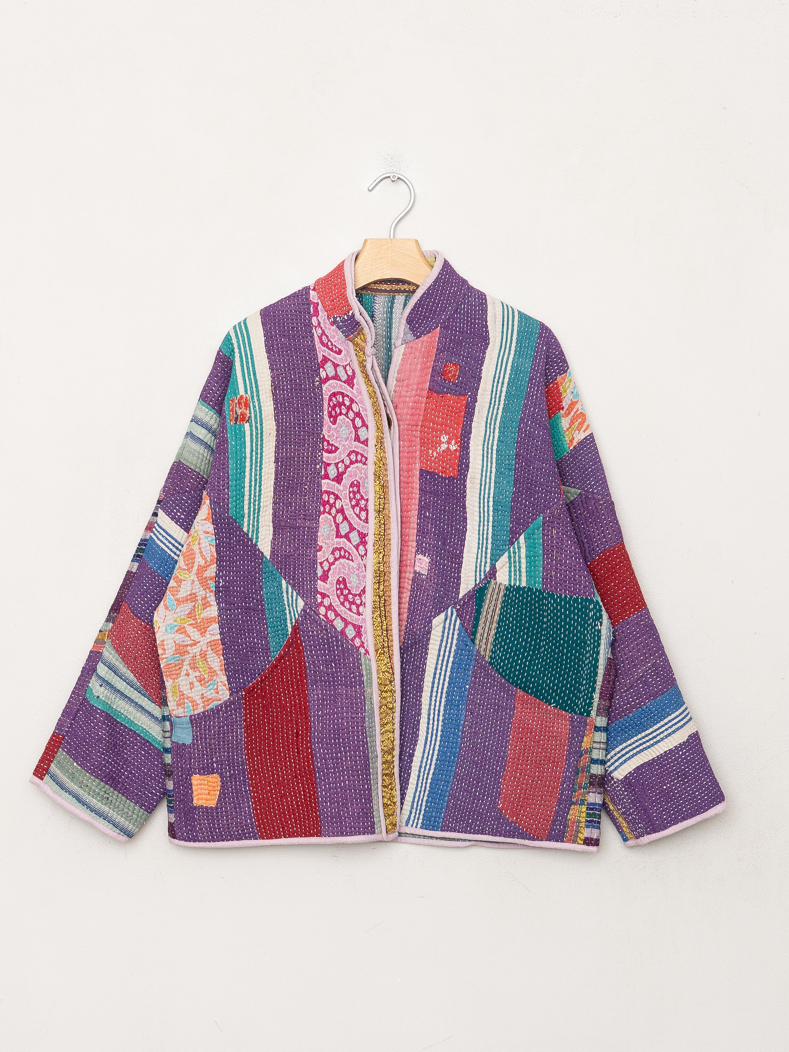 The Ladhiya Quilted Patchwork Kantha Jacket