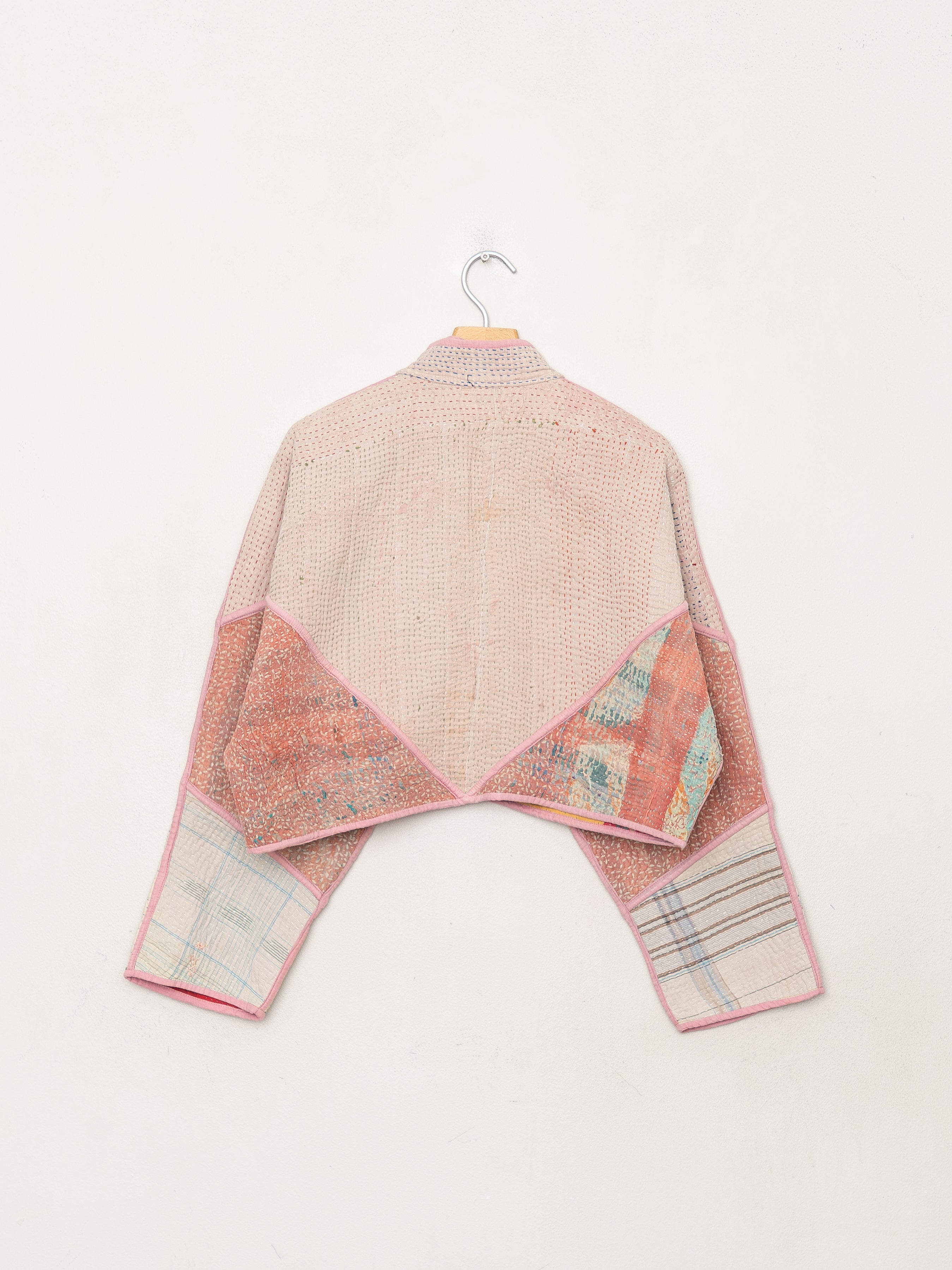 The Kaira Cropped Quilted Patchwork Kantha Jacket