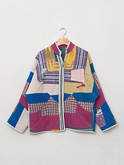 The Ladhiya Quilted Patchwork Kantha Jacket