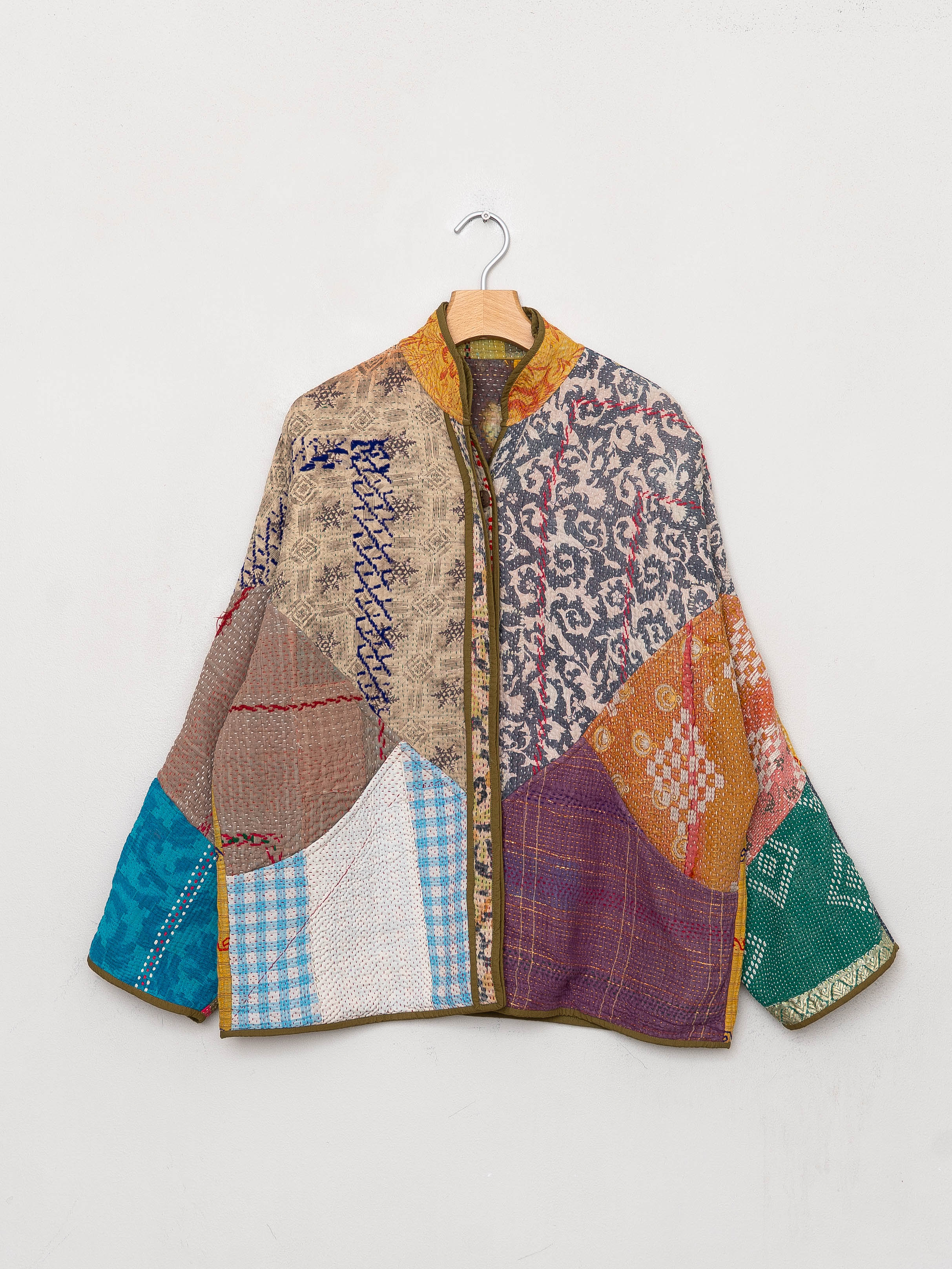 The Ladhiya Quilted Patchwork Kantha Jacket