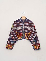 The Kaira Cropped Quilted Patchwork Kantha Jacket Wholesale