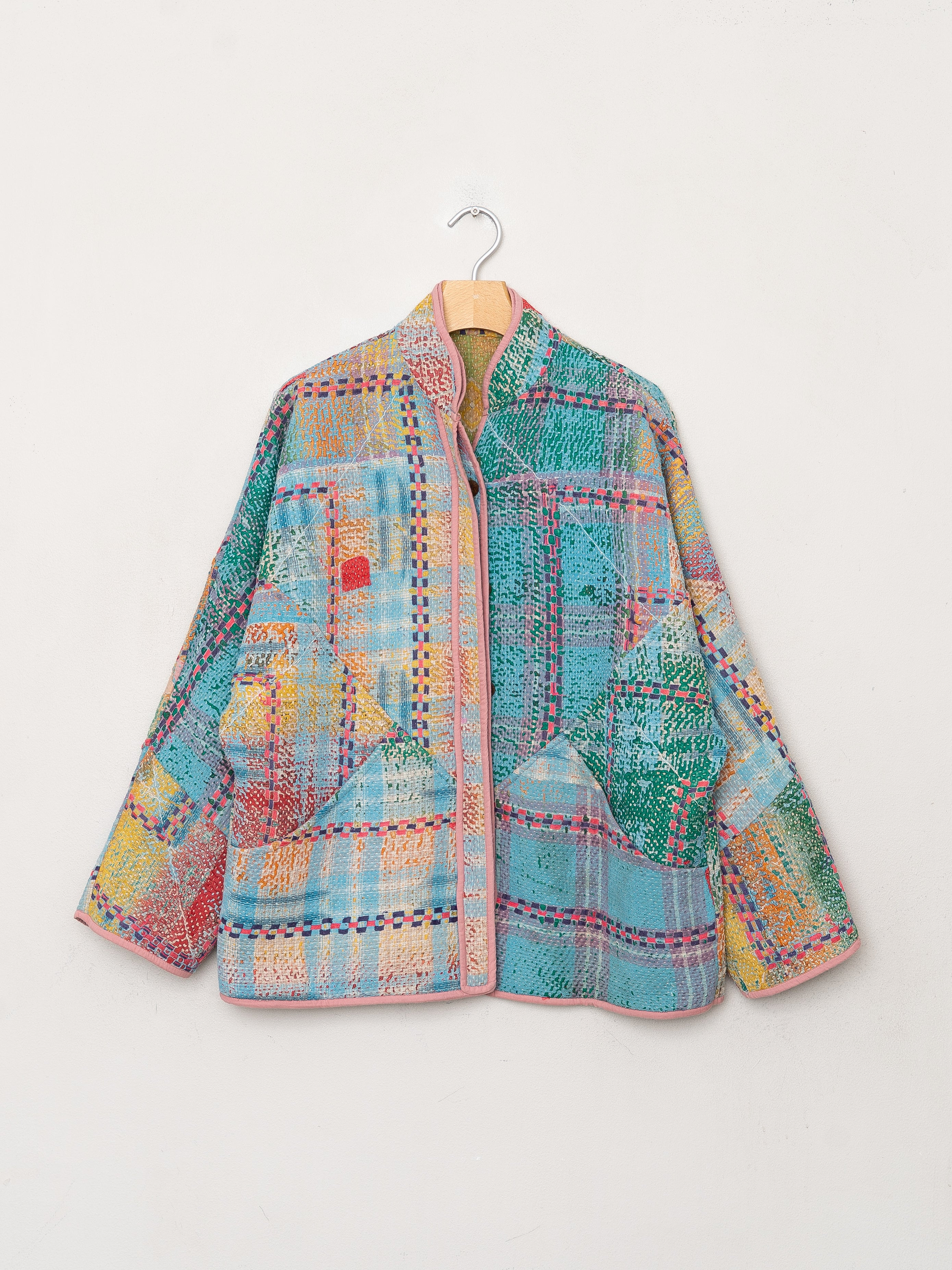 The Ladhiya Quilted Patchwork Kantha Jacket