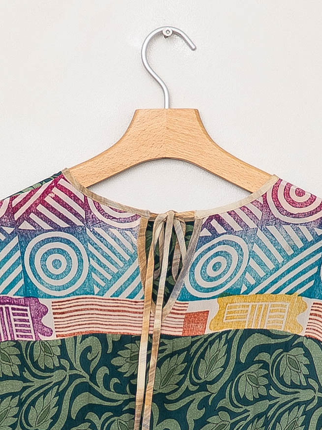 The Anan Long Dress  - Medium / Large - Upcycled Silk