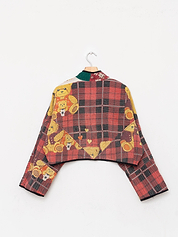The Kaira Cropped Quilted Patchwork Kantha Jacket