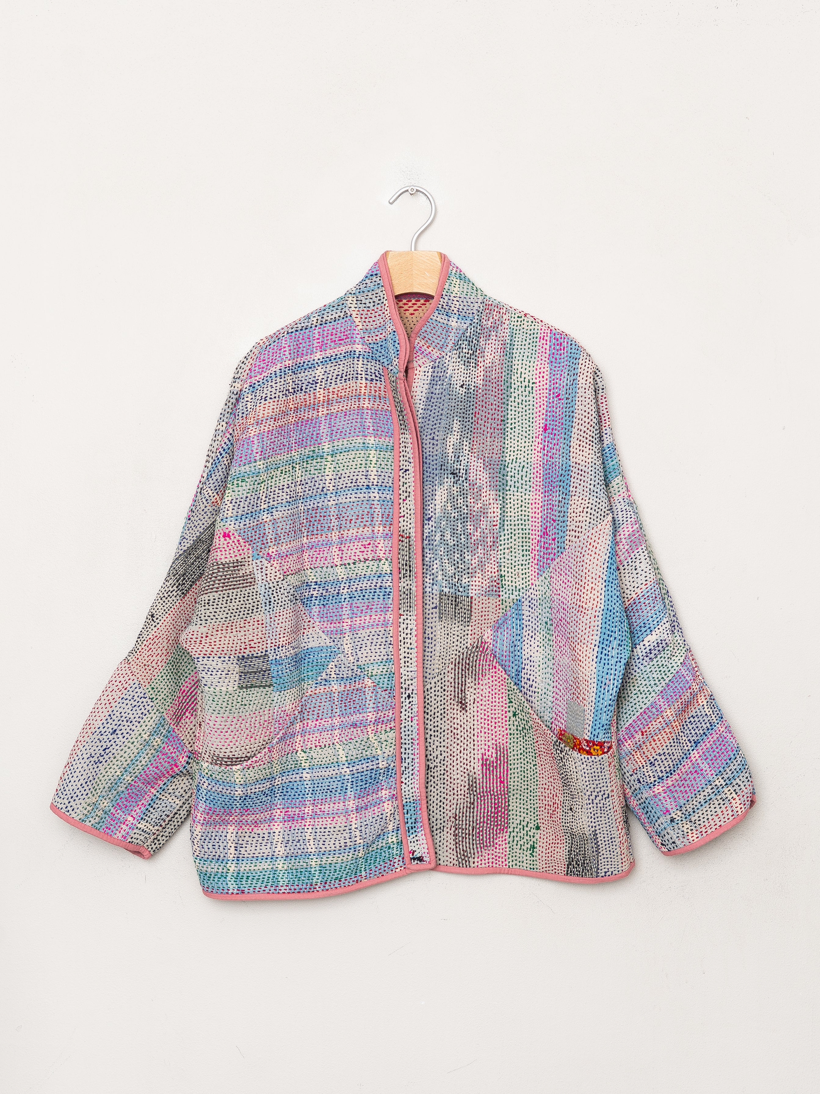 The Ladhiya Quilted Patchwork Kantha Jacket