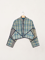 The Kaira Cropped Quilted Patchwork Kantha Jacket