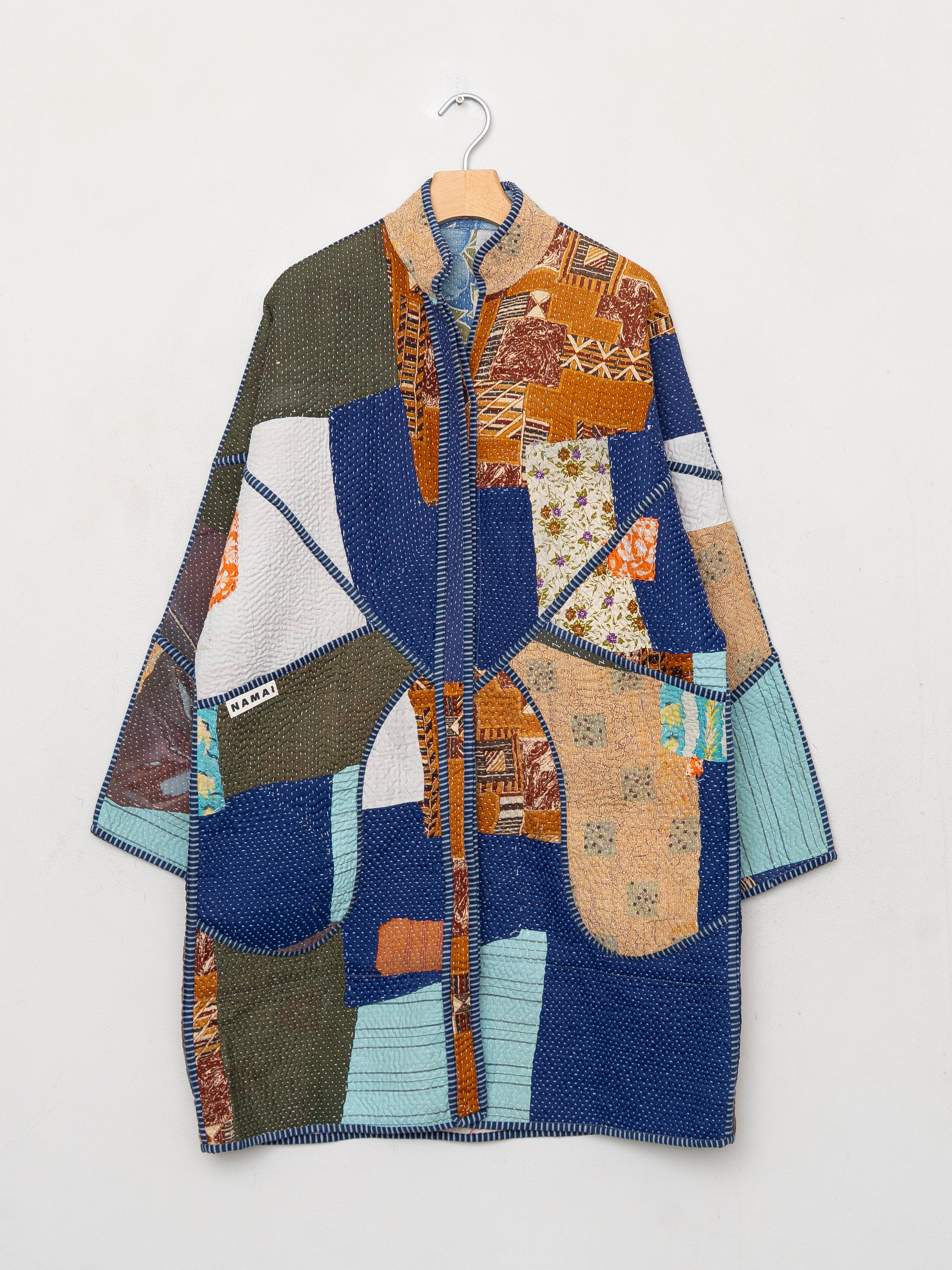 The Sai Quilted Patchwork Kantha Coat