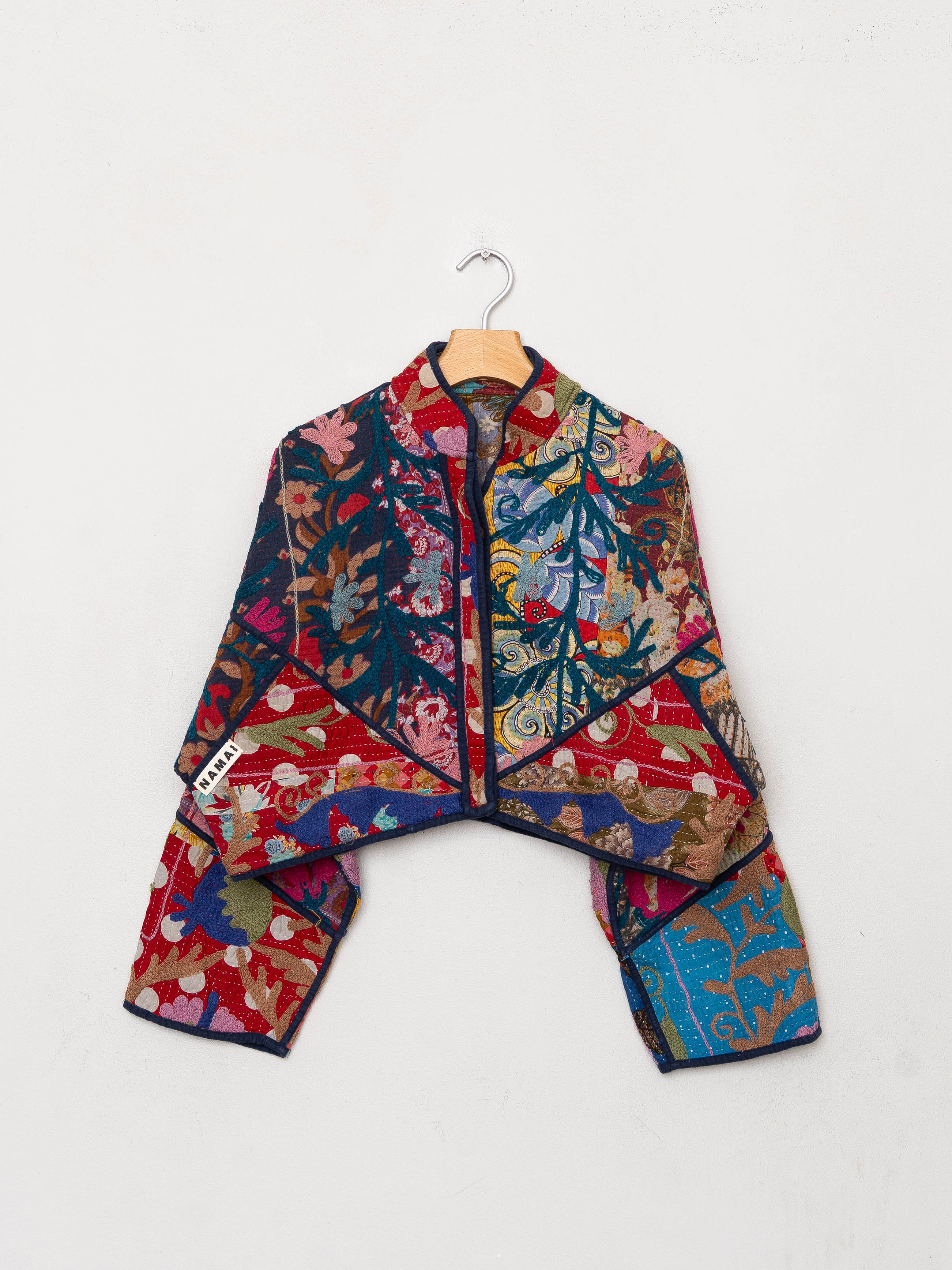 The Kaira Cropped Suzani Quilted Kantha Jacket
