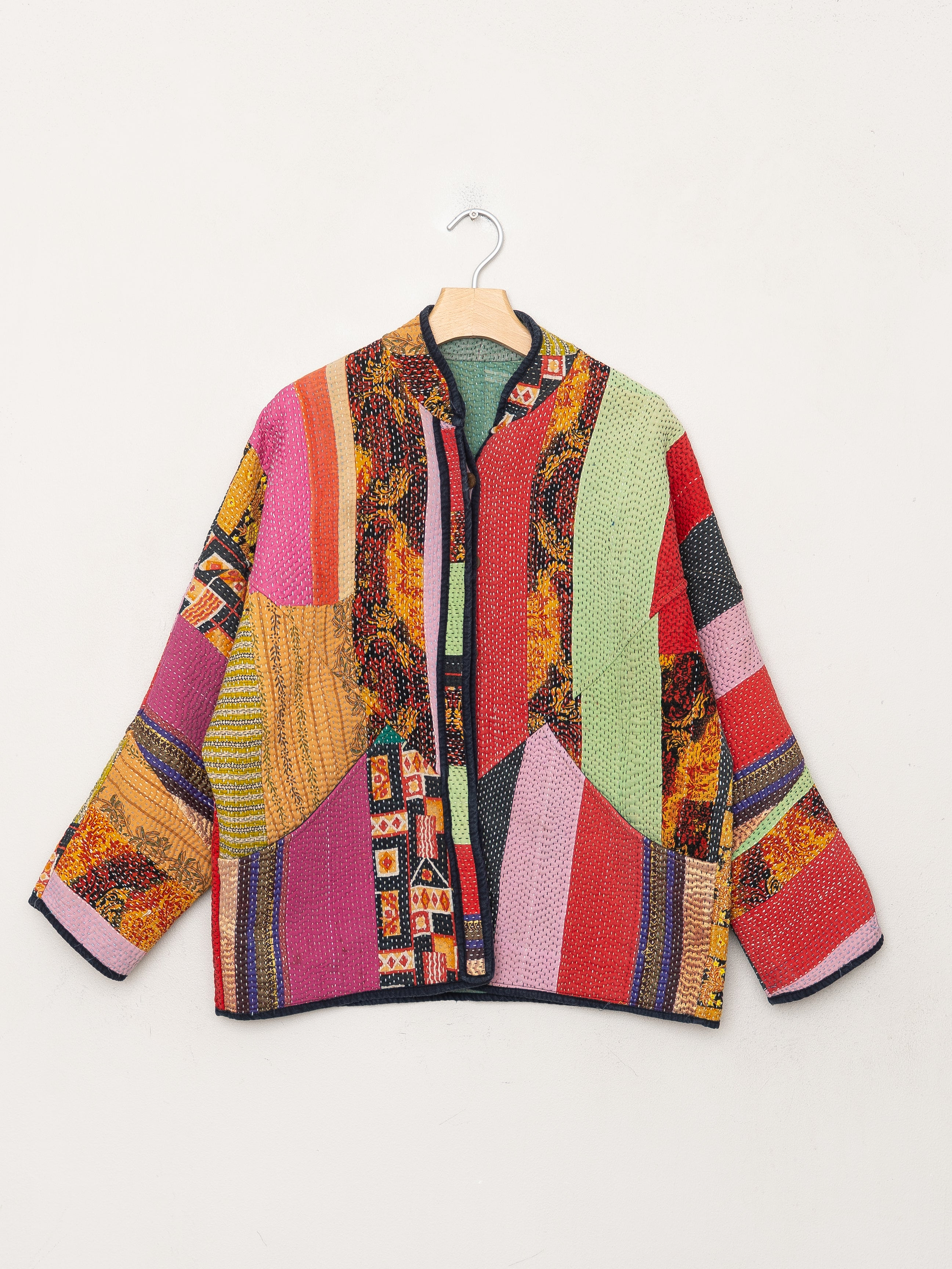 The Ladhiya Quilted Patchwork Kantha Jacket